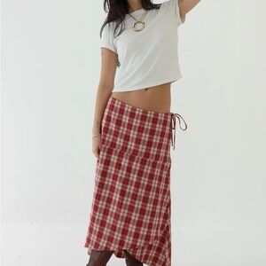 Red Plaid Women's Skirt